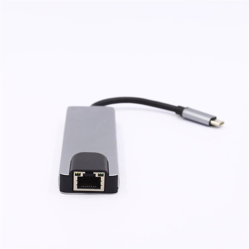 5 w 1 USB typu C na HDMI + LAN (1000M) + adapter USB 3.0x2 + typu C.