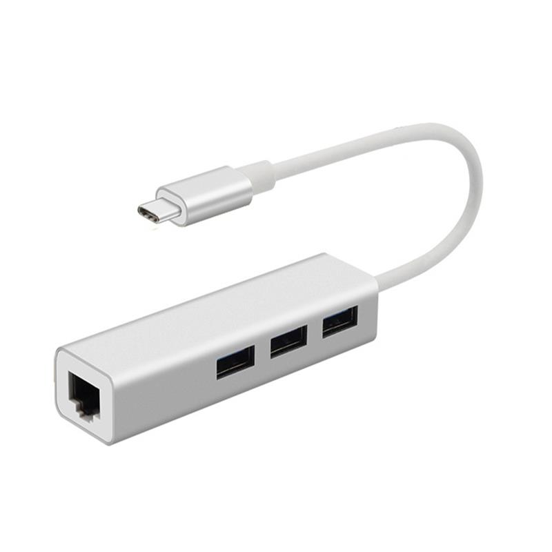 Adapter USB typu C na LAN (1000M) + adapter koncentratora USB 3.0x3