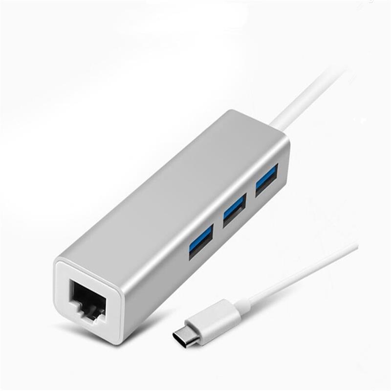 Adapter USB typu C na LAN (1000M) + adapter koncentratora USB 3.0x3