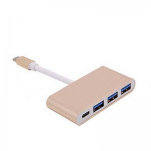 Adapter Hub 4 w 1 USB typu C na USB 3.0x3 + Type C.