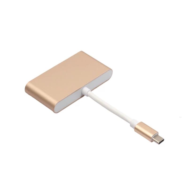 Adapter Hub 4 w 1 USB typu C na USB 3.0x3 + Type C.