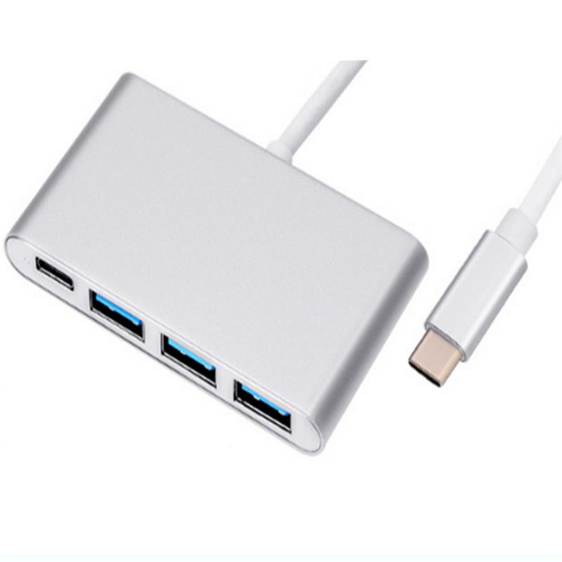 Adapter Hub 4 w 1 USB typu C na USB 3.0x3 + Type C.