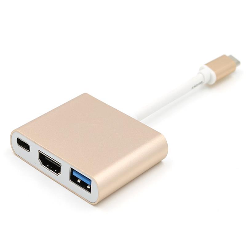 Adapter hub USB typu C na HDMI + USB 3.0 + Type C.