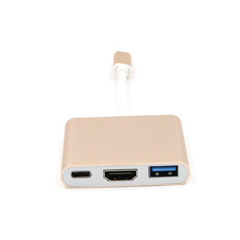 Adapter hub USB typu C na HDMI + USB 3.0 + Type C.