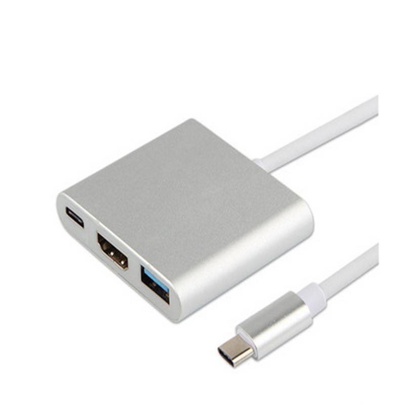 Adapter hub USB typu C na HDMI + USB 3.0 + Type C.