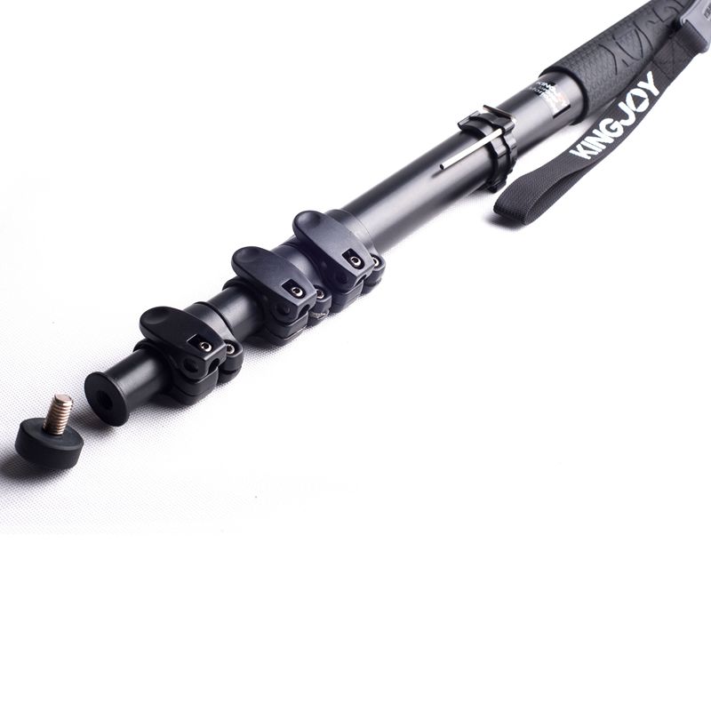 KINGJOY Aparat Monopod Alpenstock, aluminiowy statyw z klapką z blokadą wideo do aparatu z wkręcaną śrubą 1/4 