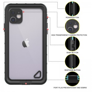 Wodoodporne pudełko wodoodporne akcesoria telefon sucha torba telefon dla iPhone 11 (różowy) przezroczysta tylna obudowa