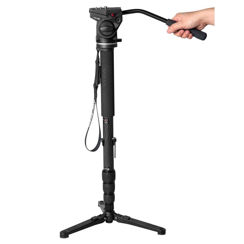 Rozciągany monopod z aluminium Kingjoy z podstawą mini statywu