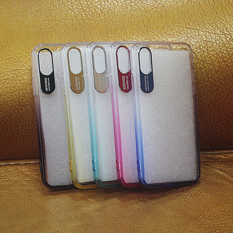 Stopniowo zmieniająca kolor obudowa telefonu komórkowego iPhone X / XS z metalową osłoną aparatu