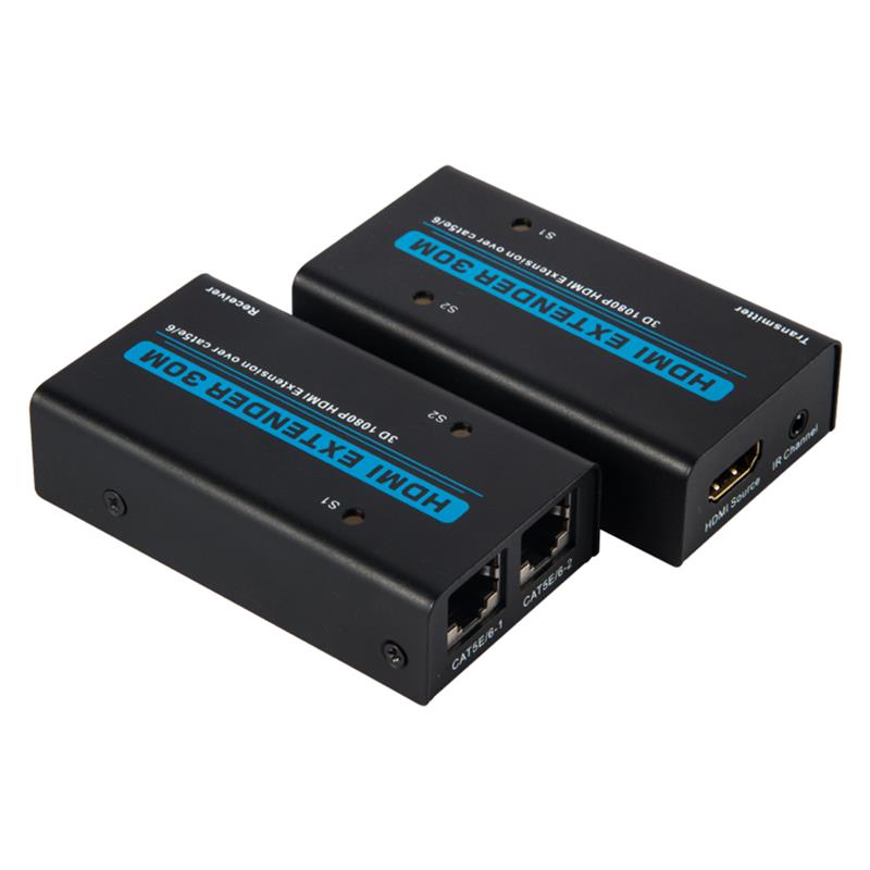 Przedłużacz HDMI V1.3, 30 m na podwójnym kablu cat5e / 6 Obsługa Full HD 1080P