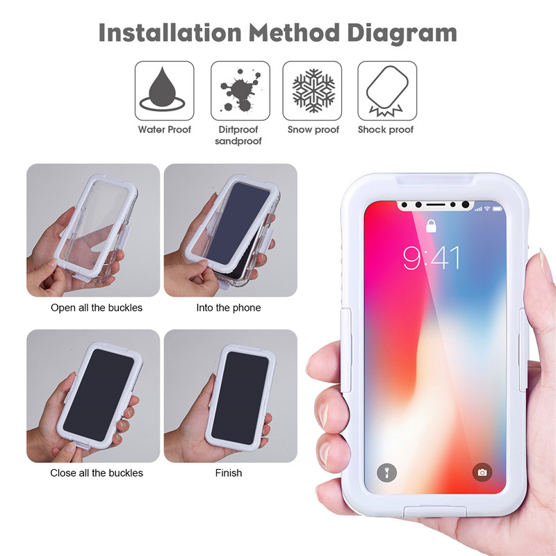 Wodoodporne i odporne na wstrząsy etui na iPhone'a wodoodporne etui blisko mnie obudowa aparatu do telefonu podwodnego do telefonu iPhone XS （biała)