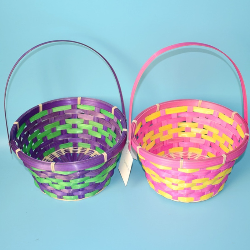 Wielkanocny kolorowy koszyk z uchwytem