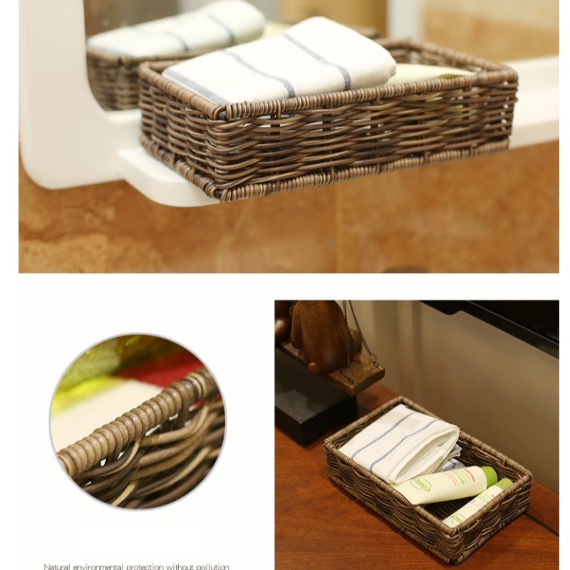 Wodoodporny rattanowy kosz do przechowywania w łazience