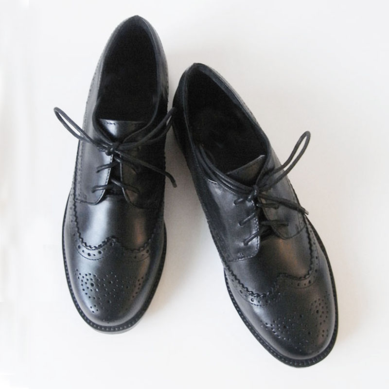 Damskie buty skórzane Brogue