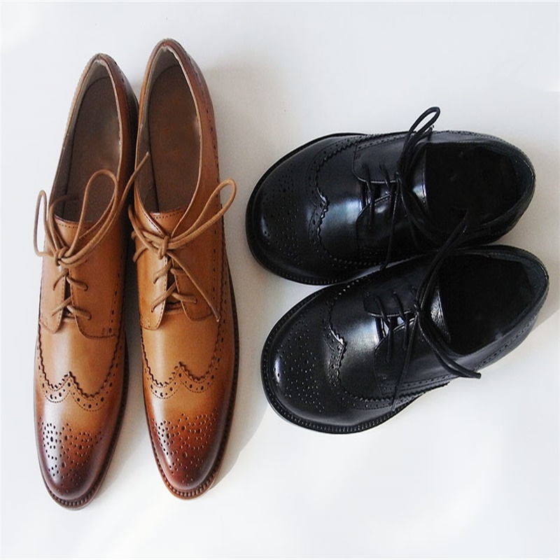 Damskie buty skórzane Brogue