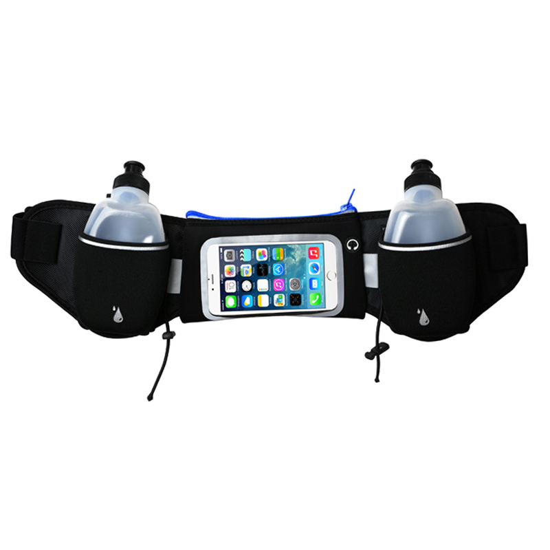 Elastyczny pas sportowy z 2pcs Butelki wodne Runner Bum Pouch