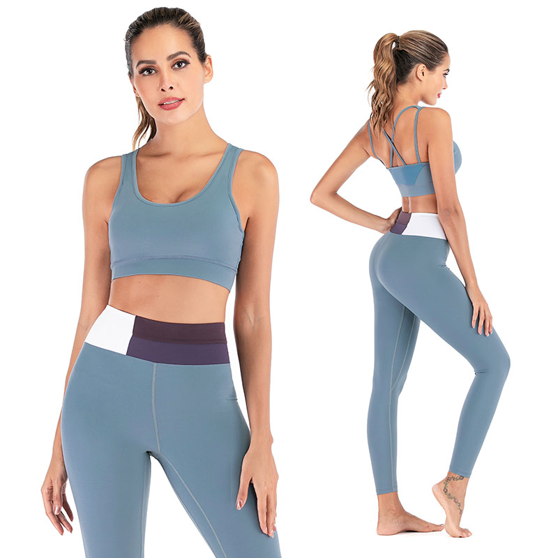 FDF012- Women 2 Piece Outfits Sports Bra Joga Leggings