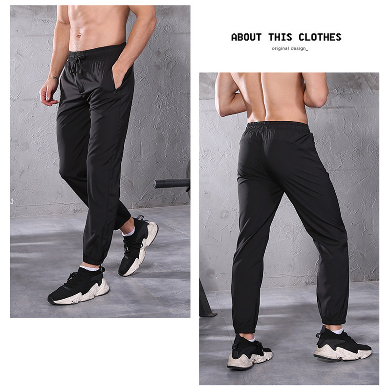 FDM023-Men's Lightweight Joggers Pants Zipper Pockets