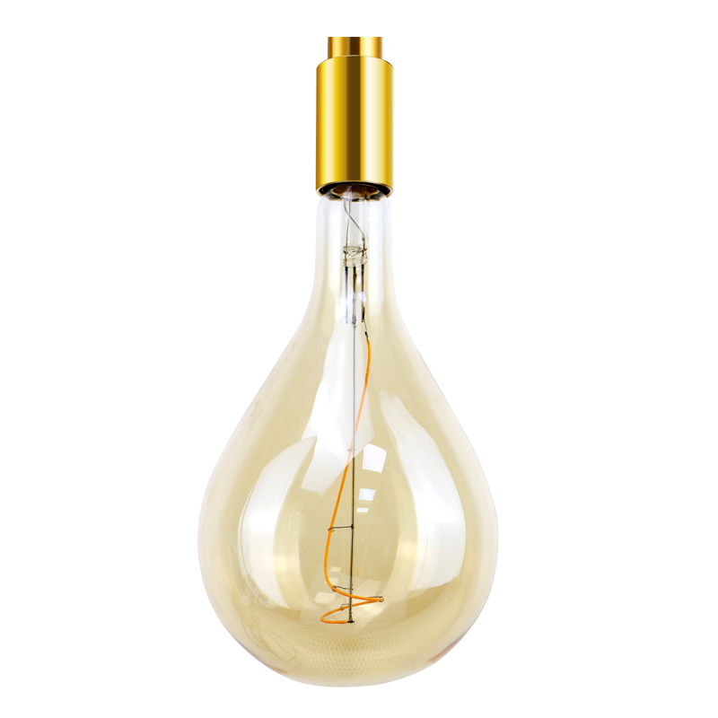 A60 Amber color coating glass 3,5w spiral filament light