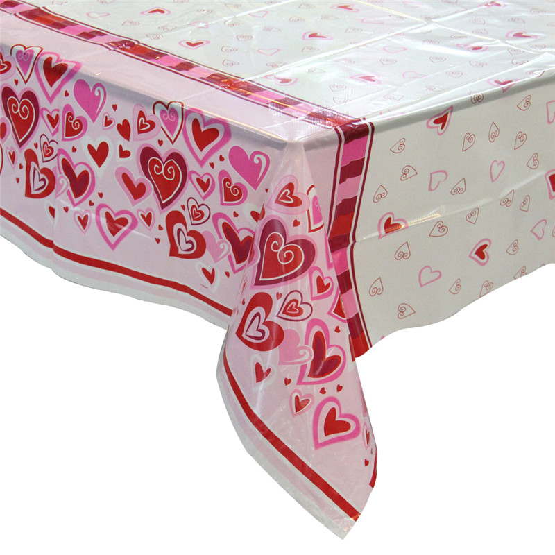 Valentines Day Plastic party Tabletki jednorazowe i prostokątne Pokrycia stołowe