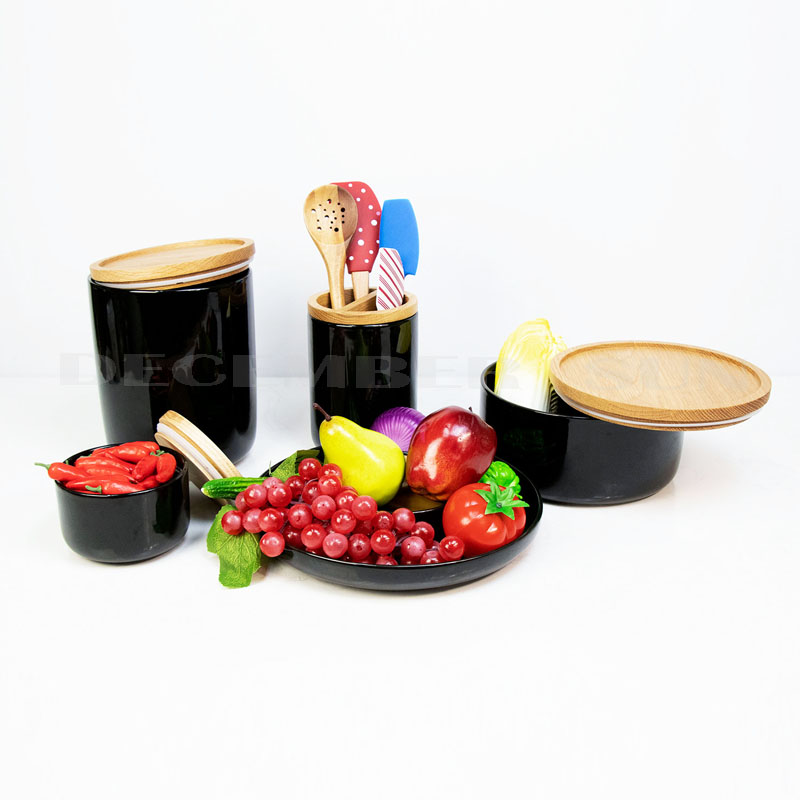 Sprzedaż hurtowa czarnej ceramiki z akcesoriami kuchennymi