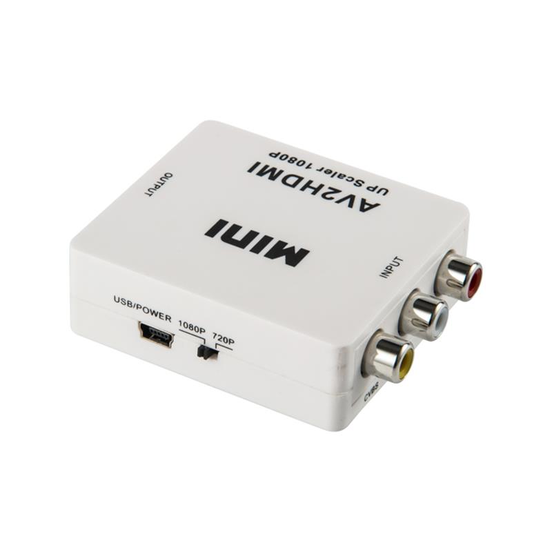 Mini Size AV/RCA/CVBS do konwertora HDMI Upscaler 720p/1080p
