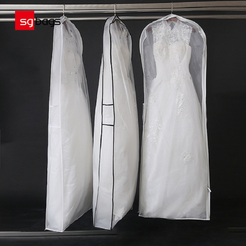 SGW08 2020 Custom Printed Extra Long Oddychająca suknia dla nowożeńców Cover Bag Torba na suknię ślubną