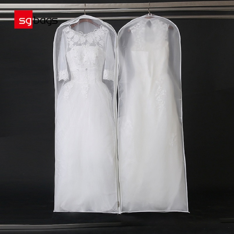 SGW08 2020 Custom Printed Extra Long Oddychająca suknia dla nowożeńców Cover Bag Torba na suknię ślubną