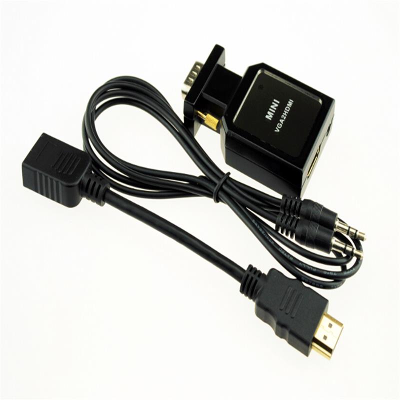 Metalowa obudowa MINI Rozmiar VGA + 3,5 mm konwerter audio na HDMI
