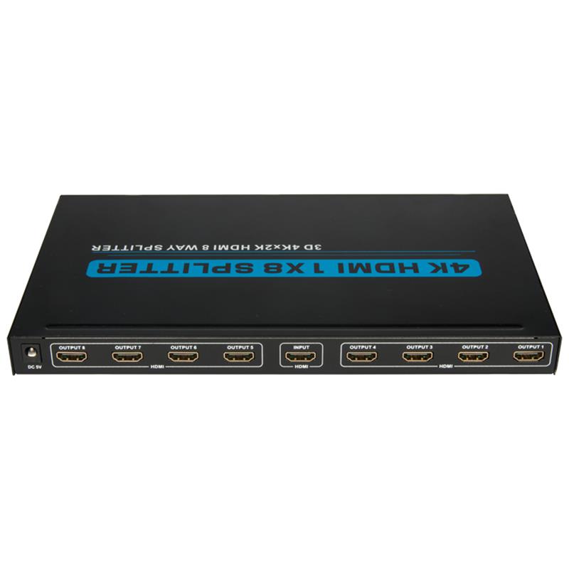 4K 8 portów HDMI Splitter 1x8 Obsługa 3D Ultra HD 4Kx2K / 30Hz