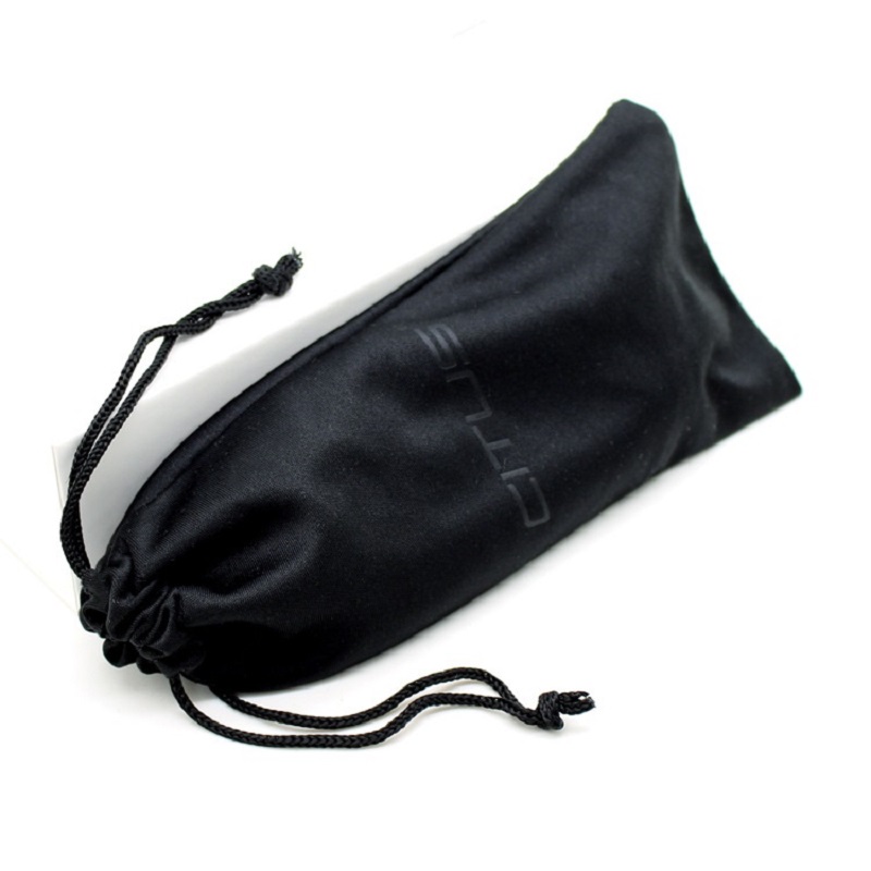 SGS46 Standardowe Logo użytkownika Soft Sunglasses Worek Black Drawstring Micro Fiber Eyegless Bag