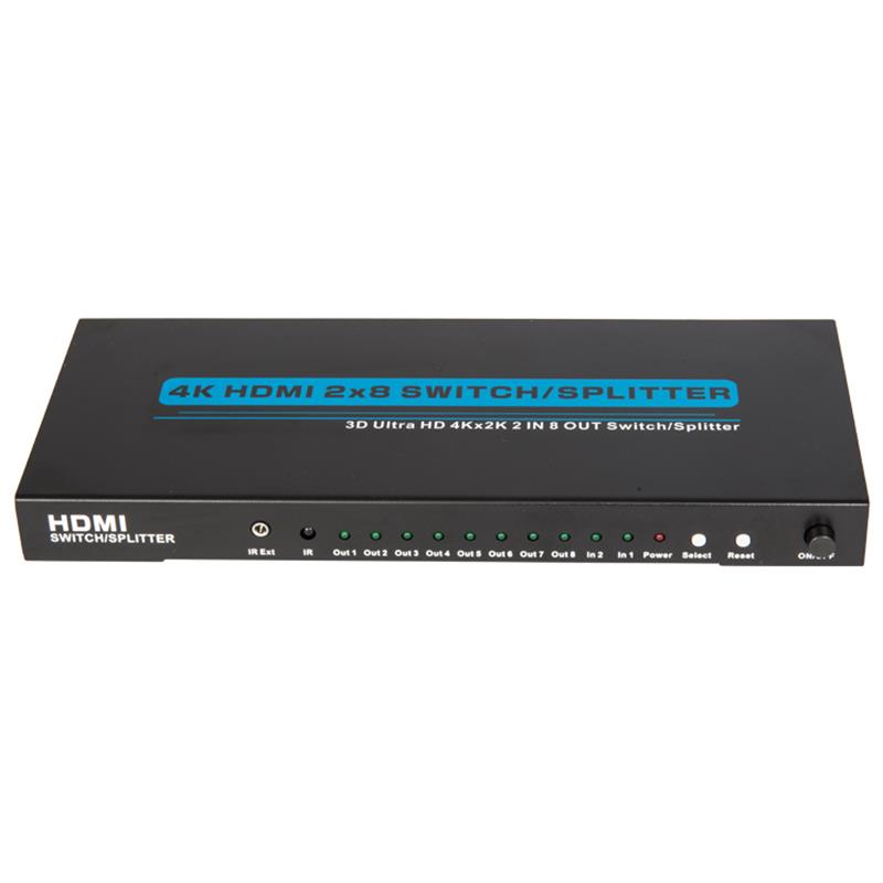 Obsługa przełączników / rozgałęźników 4K / 30Hz HDMI 2x8 3D Ultra HD 4Kx2K / 30Hz