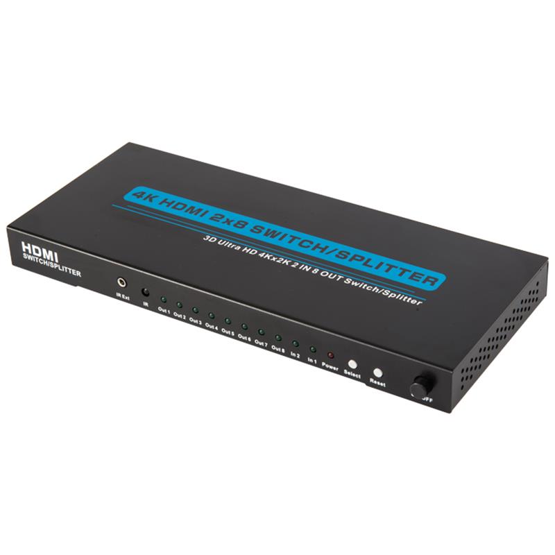 Obsługa przełączników / rozgałęźników 4K / 30Hz HDMI 2x8 3D Ultra HD 4Kx2K / 30Hz
