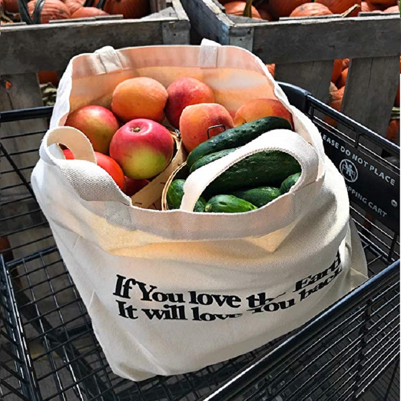 SG64 Heavy Duty Organic Warzywne Fruit Shopping Bagaż Cotton Canvas Tote Bags z własnym drukowanym logo