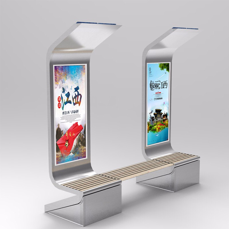 Energia słoneczna Sprzęt reklamowy Duży wyświetlacz Light Box Ładowanie telefonu Inteligentne meble ogrodowe