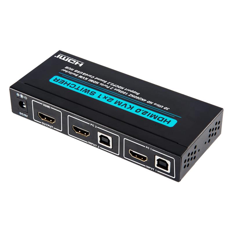 V2.0 HDMI KVM 2x1 Switcher Obsługa 3D Ultra HD 4Kx2K / 60Hz