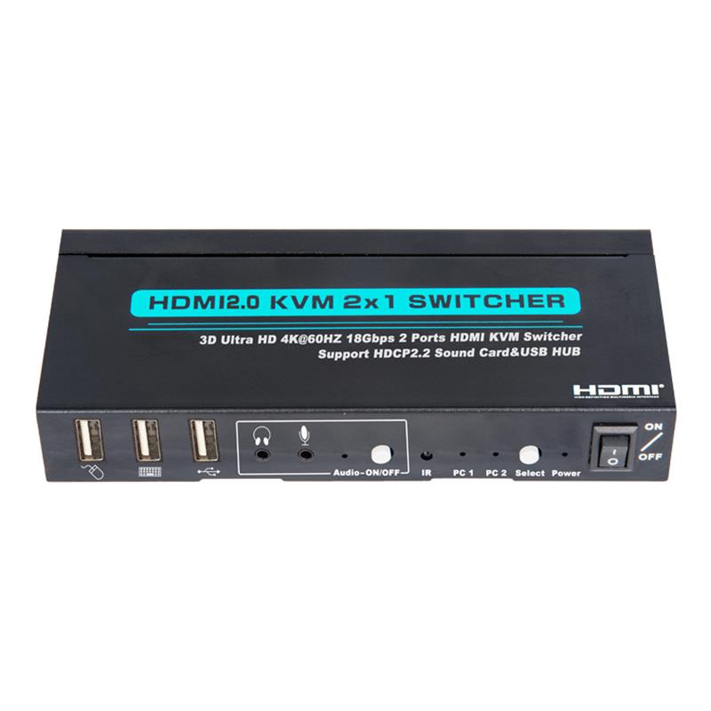 V2.0 HDMI KVM 2x1 Switcher Obsługa 3D Ultra HD 4Kx2K / 60Hz