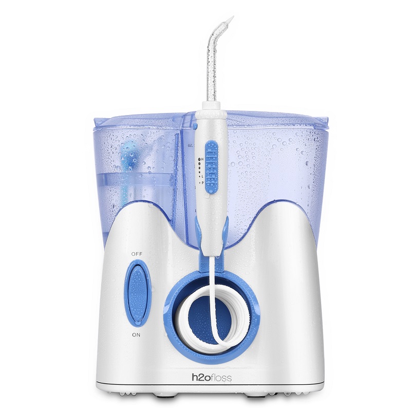 H2ofloss Dental Water Flosser do czyszczenia zębów z 12 wielofunkcyjnymi końcówkami i 800 ml, profesjonalny irygacyjny blat ustny Cicha konstrukcja