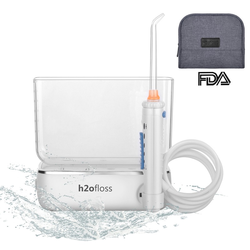 H2ofloss®Travel Water Dental Flosser Akumulatorowy i bezprzewodowy irygator do jamy ustnej do czyszczenia zębów z 400 ml zbiornikiem wody (HF-3)