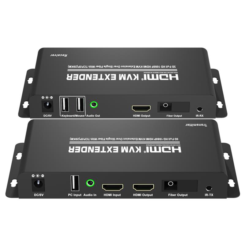 Przedłużacz KVM HDMI przez pojedyncze włókno z TCP / IP (20 km) Obsługuje Full HD 1080P