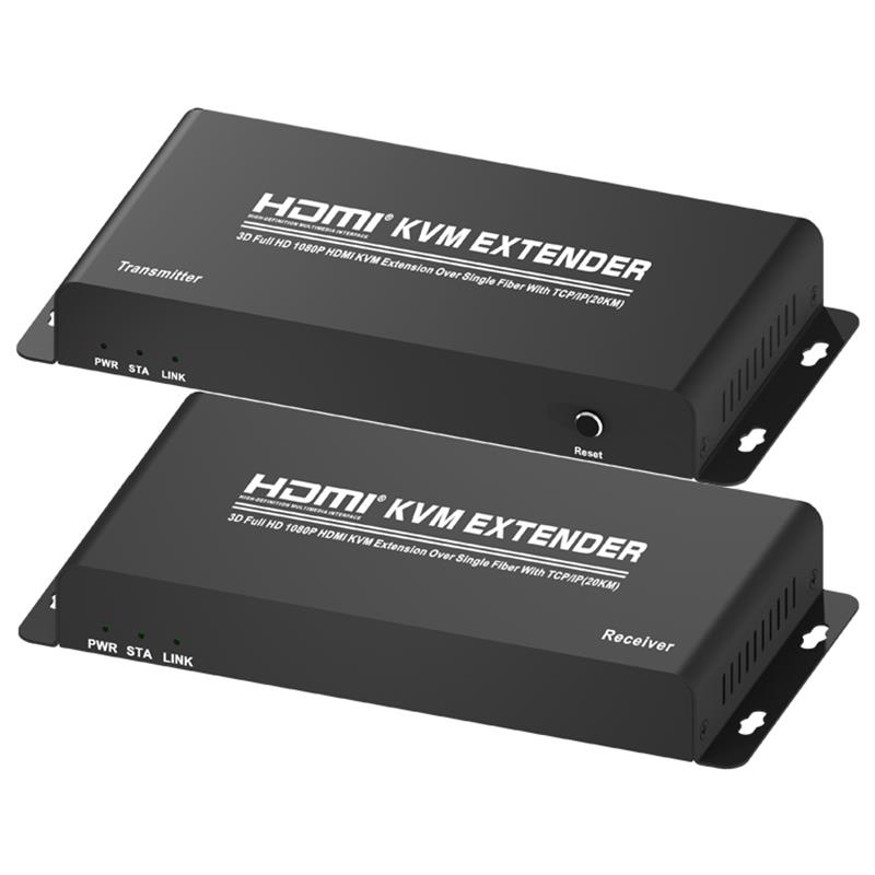 Przedłużacz KVM HDMI przez pojedyncze włókno z TCP / IP (20 km) Obsługuje Full HD 1080P