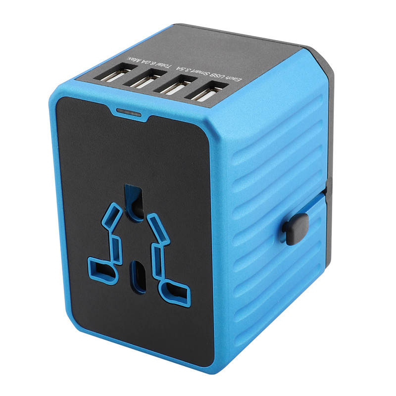 RRTRAVEL Universal Travel Adapter, International Power Adapter, Worldwide Plug Adapter z 4-USB Ports, High Speed 4.5A Wall Charger, all in One AC Socket for USA UK AUS Europe Asia Cell Laptop