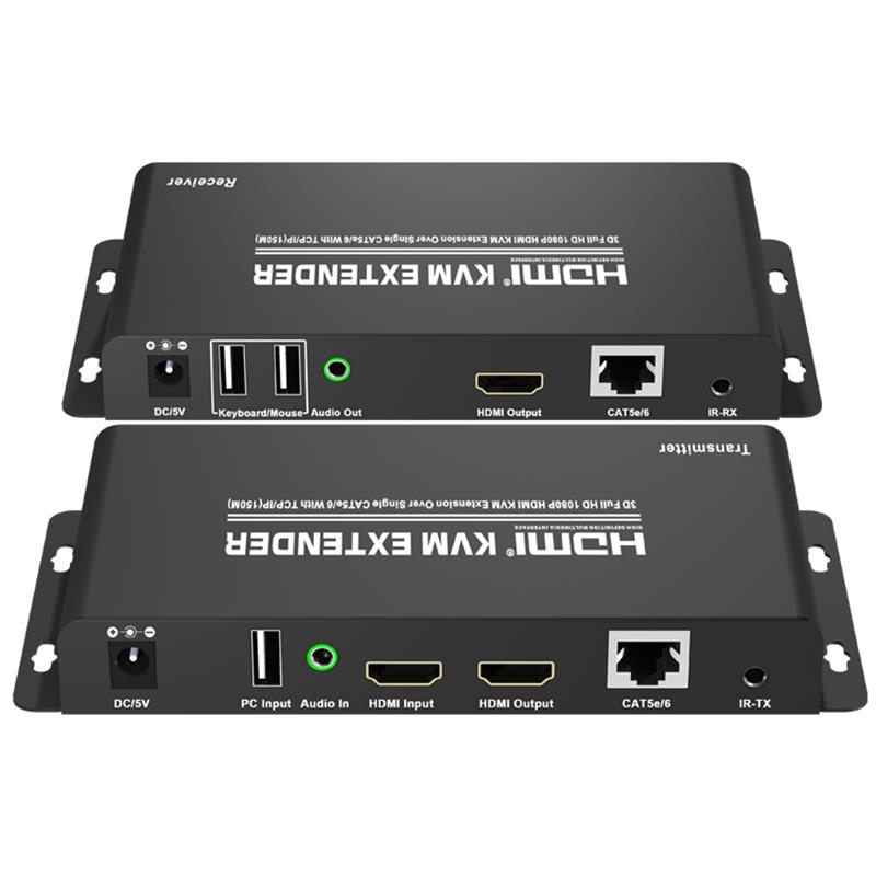 Przedłużacz KVM HDMI 150m na ​​pojedynczy CAT5e / 6 z obsługą TCP / IP Full HD 1080P