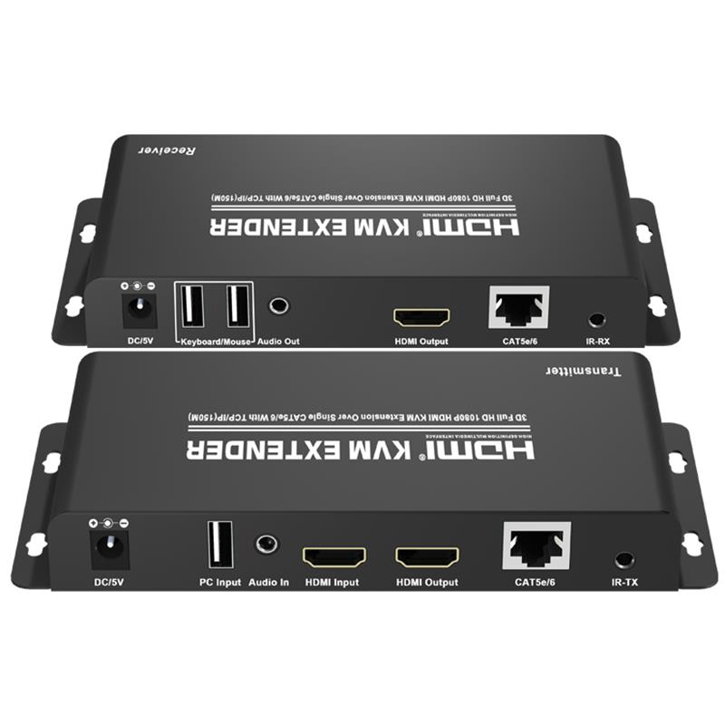 Przedłużacz KVM HDMI 150m na ​​pojedynczy CAT5e / 6 z obsługą TCP / IP Full HD 1080P