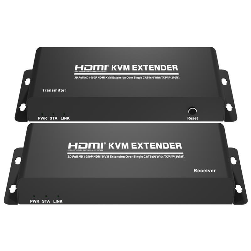 Przedłużacz KVM HDMI 200m ponad pojedynczy CAT5e / 6 z obsługą TCP / IP Full HD 1080P