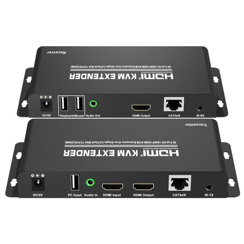 Przedłużacz KVM HDMI 200m ponad pojedynczy CAT5e / 6 z obsługą TCP / IP Full HD 1080P