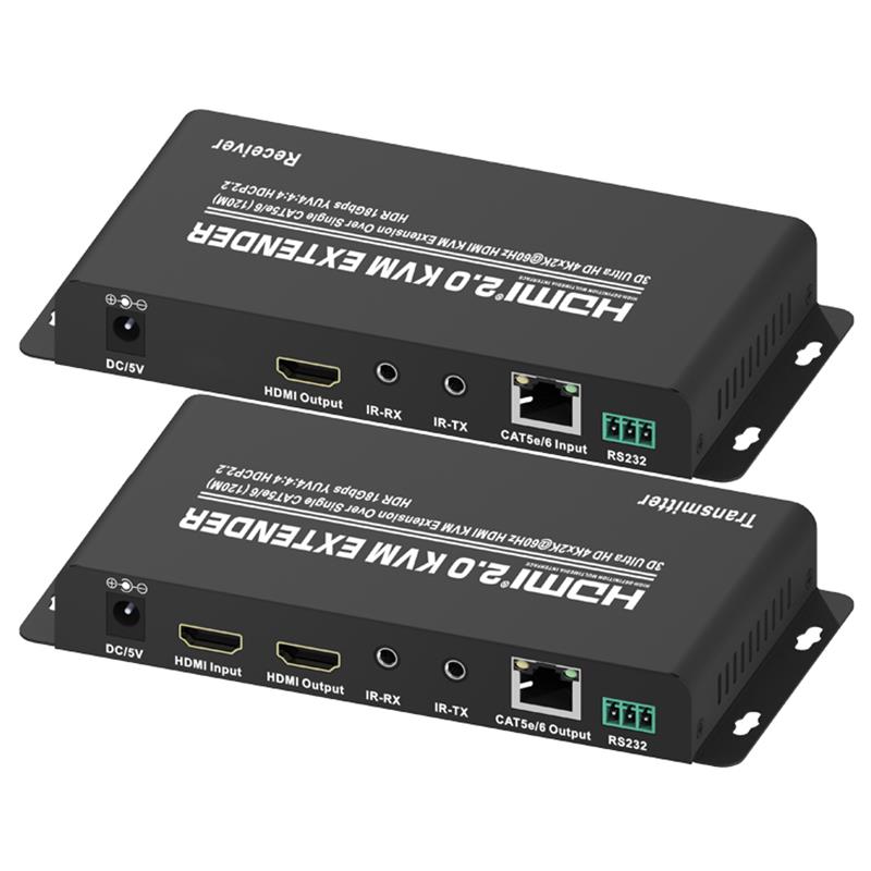 Przedłużacz KVM HDMI 2.0 120m przez pojedynczy CAT5e / 6 Obsługa Ultra HD 4Kx2K @ 60Hz HDCP2.2
