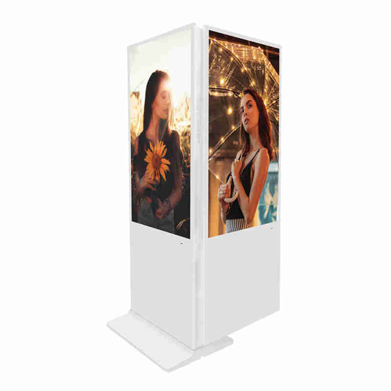 65-calowy podłogowy dwustronny odtwarzacz reklamowy Digital Signage do centrum handlowego, sieci sklepów i lobby bankowego