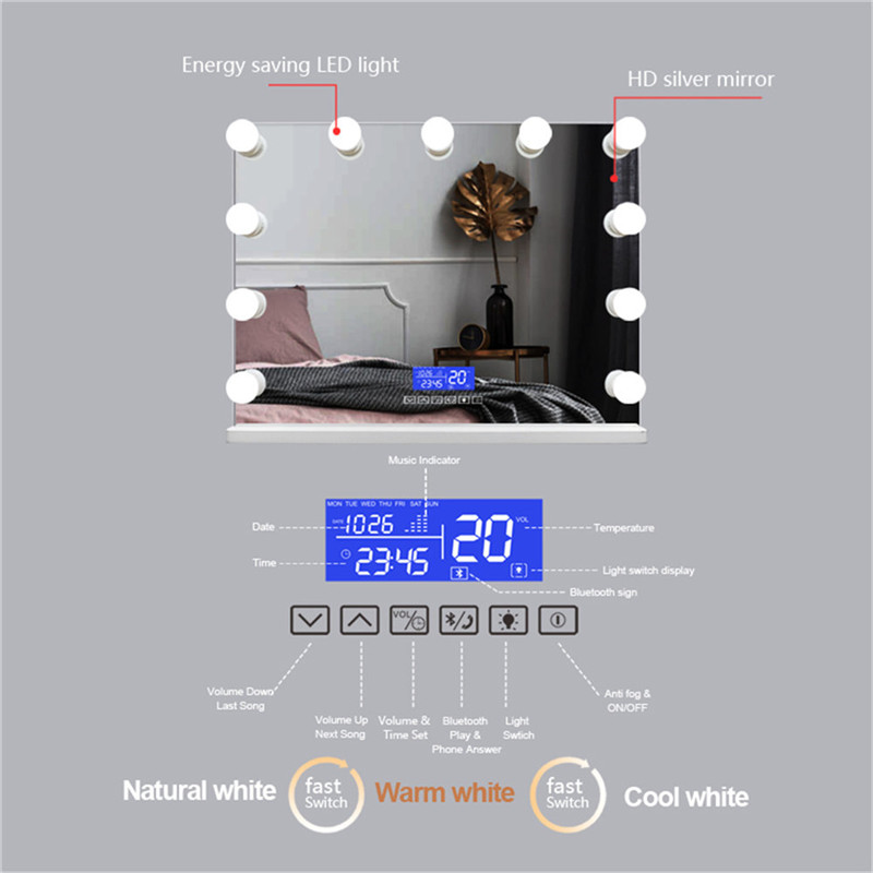 Beauty Cosmetic Touch Screen Vanity ledowy makijaż z bluetooth