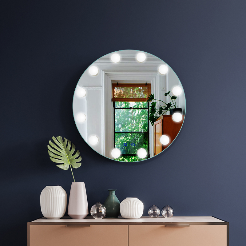 Round Shape Desktop Style oświetlenia Hollywood Vanity Mirror